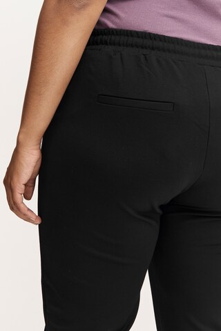 Fransa Curve Slim fit Pleat-Front Pants in Black