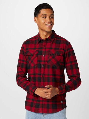 Vintage Industries - Regular Fit Camisa 'Austin' em vermelho: frente