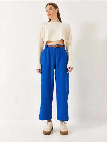 Wide Leg Pantalon à pince Bianco Lucci en bleu