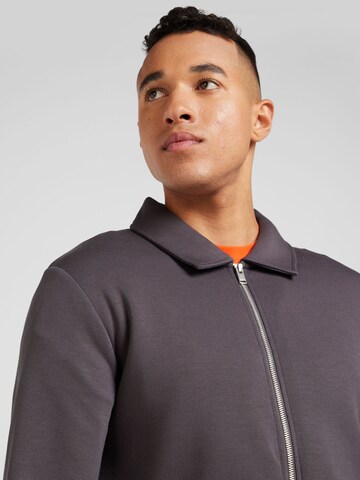 SELECTED HOMME Sweatjakke 'SLHEMANUEL SOFT FULL ZIP SWEAT NOOS' i grå