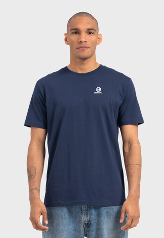 Oldskull T-Shirt 'Asian Blossom Queen' in Blau