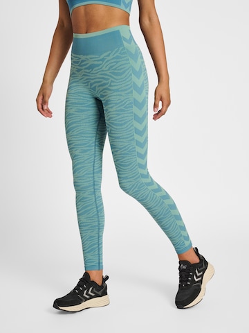 Hummel Skinny Sports trousers in Blue: front