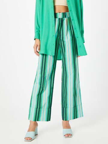 Monki Wide leg Broek in Groen: voorkant