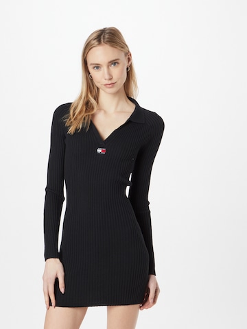 Tommy Jeans Knitted dress in Black: front