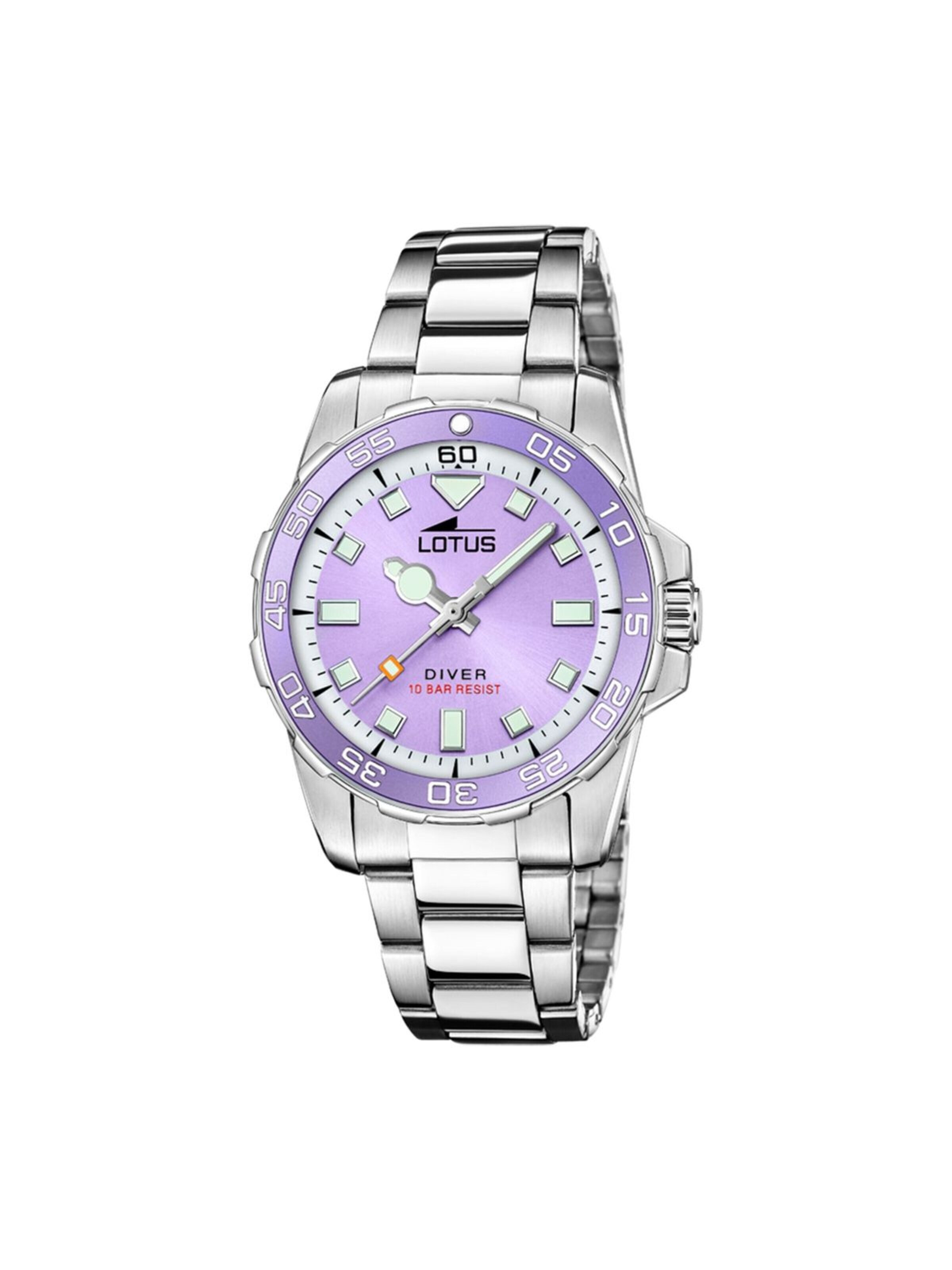 Montre à affichage analogique 'Lotus - Watch Trendy - Quartz watch movement - Watch case width: 36.8 mm' Lotus en violet : devant