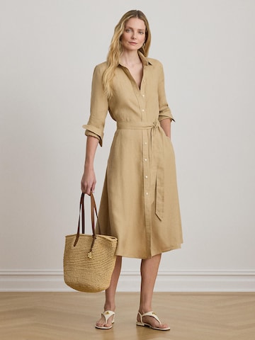 Robe-chemise Lauren Ralph Lauren en beige : devant