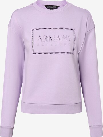 ARMANI EXCHANGE Sweatshirt in Purple: front