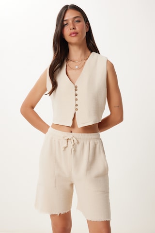 Happiness İstanbul Spodnie do garnituru w kolorze beżowy: przód