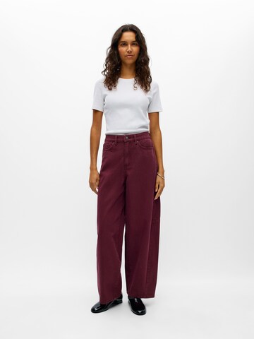 OBJECT Barrel Jeans 'OBJMOJI ELSA' in Red
