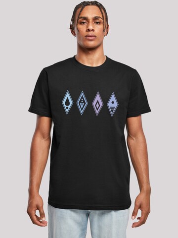 F4NT4STIC T-Shirt 'Disney Frozen 2 Symbols' in Schwarz: predná strana