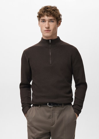 MANGO MAN Pullover 'Antiguap' in Braun: Vorderseite