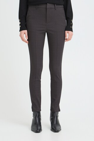 Pulz Skinny Pantalon 'PZCally' in Zwart: voorkant