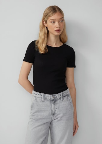 QS Shirt in Zwart: voorkant