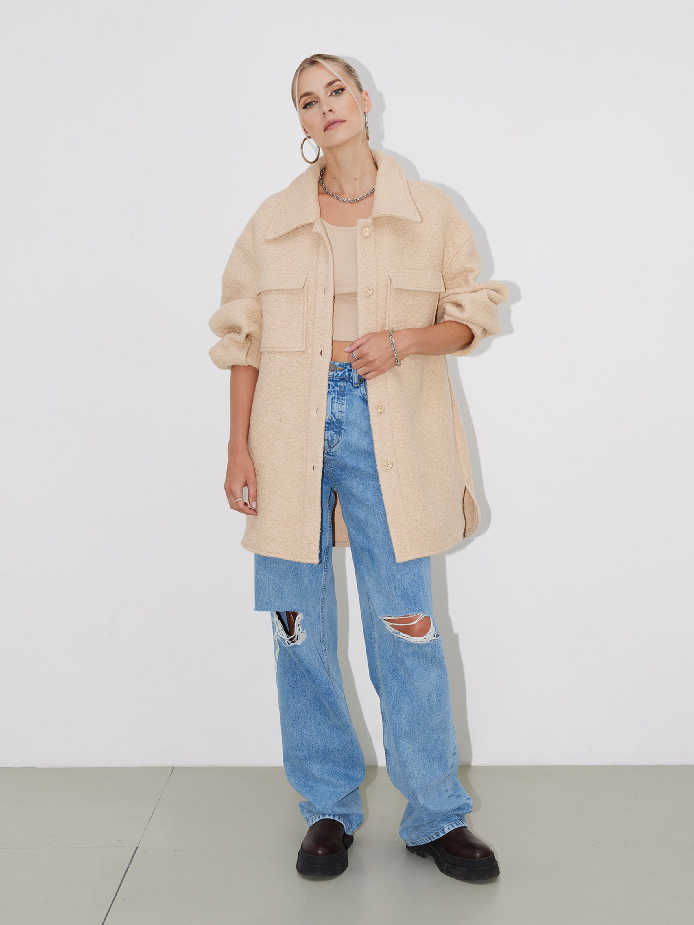 Frauen Mäntel LeGer by Lena Gercke Jacke 'Kelsey' in Beige - JZ81309 Frauen Mäntel LeGer by Lena Gercke Jacke 'Kelsey' in Beige - JZ81309