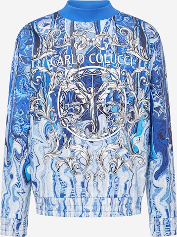 Carlo Colucci Μπλούζα φούτερ 'Dematte' σε μπλε: μπροστά