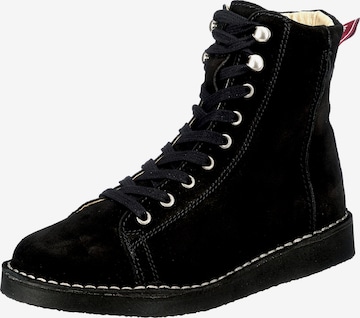 Grünbein Lace-Up Ankle Boots in Black: front