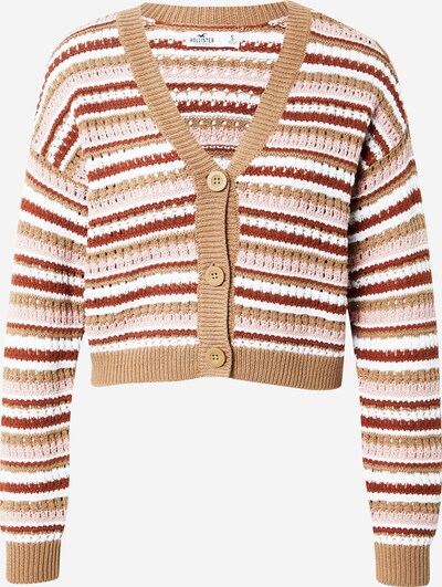 HOLLISTER Kardigán - béžová / ružová / tmavočervená / biela, Produkt