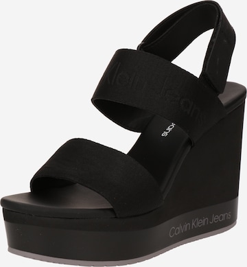 juoda Calvin Klein Jeans Standartinis Sandalai: priekis