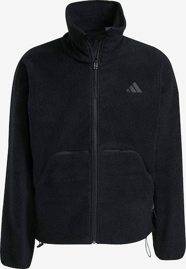 Funkcinis flisinis džemperis 'City Tech High Pile Fleece Full-Zip' iš ADIDAS SPORTSWEAR, spalva – juoda, Prekių apžvalga
