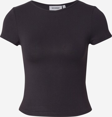 melns WEEKDAY T-Krekls: no priekšpuses