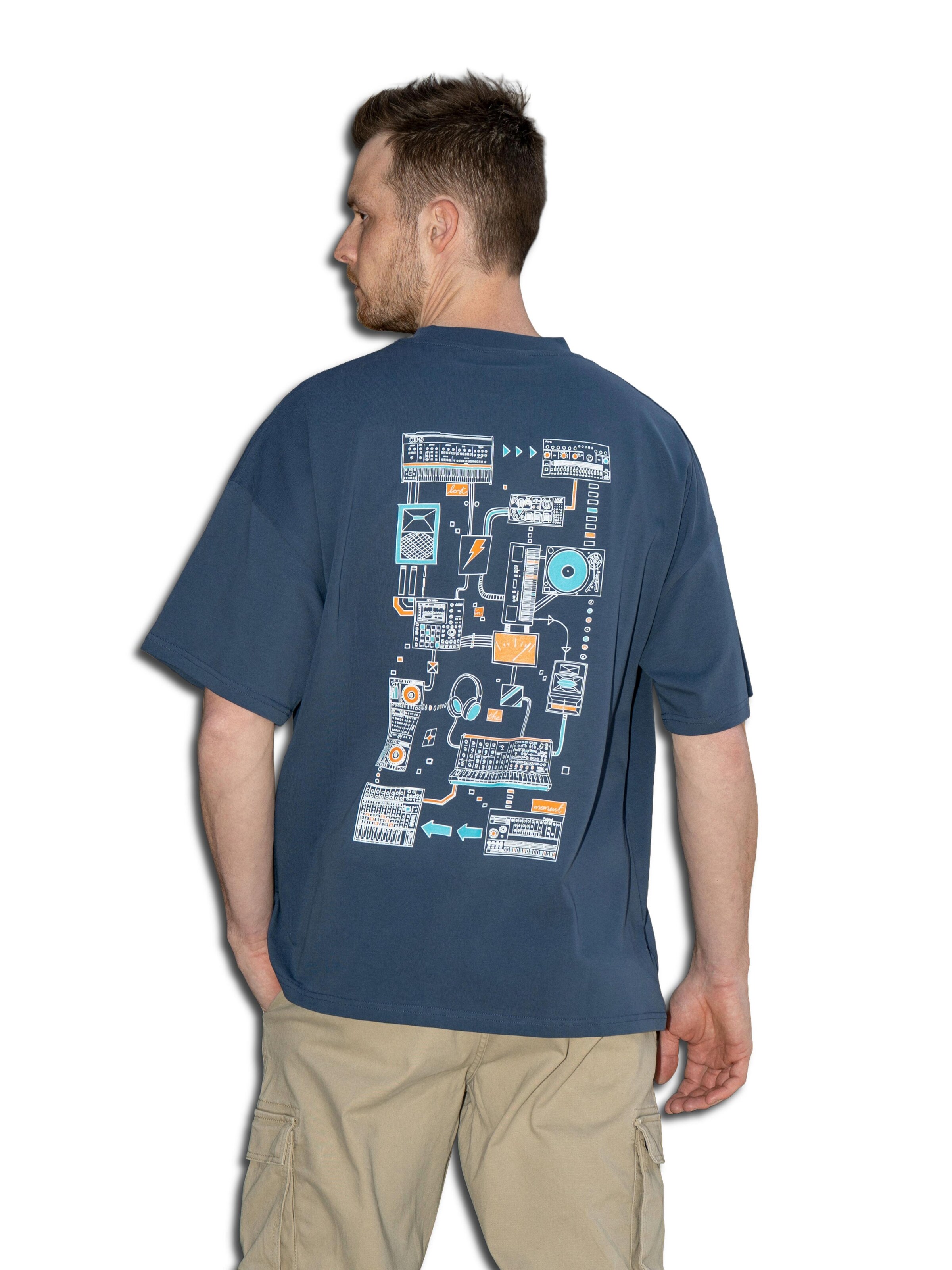 here\
ow. Shirt 'Connections T-shirt' in Blauw