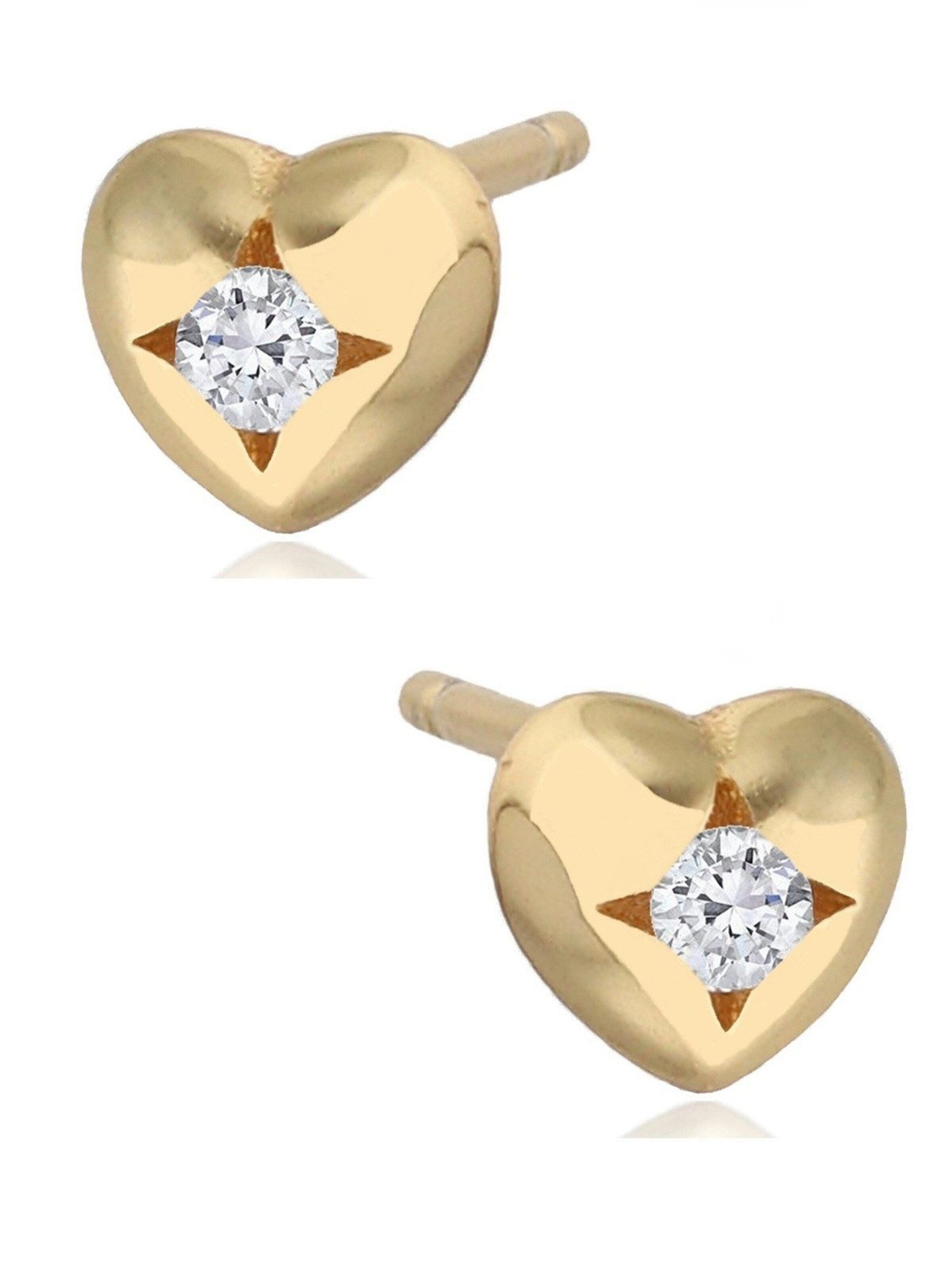 Goldene Hufeisen Earrings 'Herz' in Gold: front