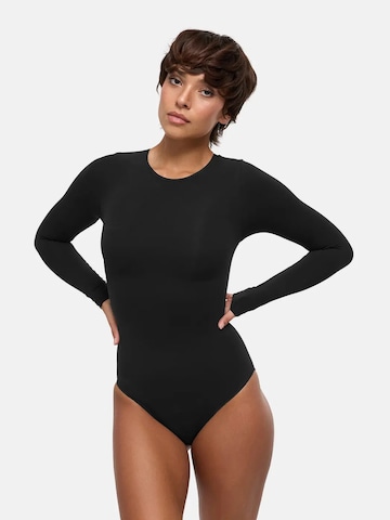 cfab - Body moldeador 'Clean Longsleeve Crewneck Sculpting Bodysuit with Slip' en negro