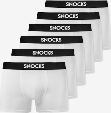 SNOCKS Boxershorts in Weiß: front