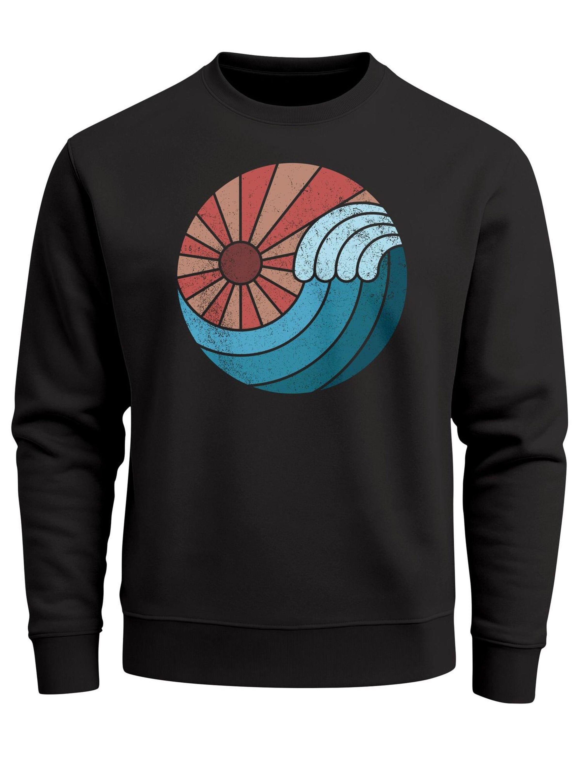 Neverless Sweatshirt 'Vintage Sunrise' in Black: front