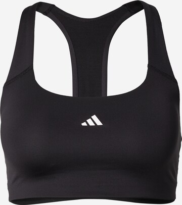 ADIDAS PERFORMANCE Bustier Urheilurintaliivit 'Powerimpact Training Medium-support' värissä musta: edessä