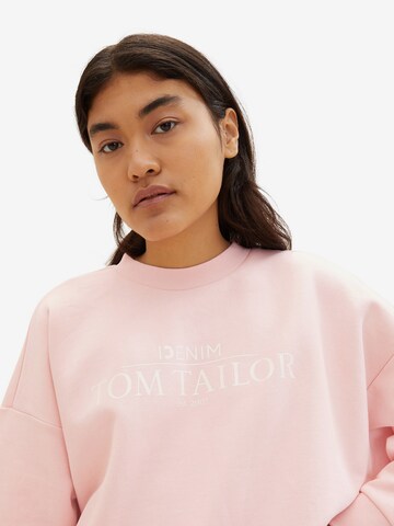 TOM TAILOR DENIM Sweatshirt in Pink