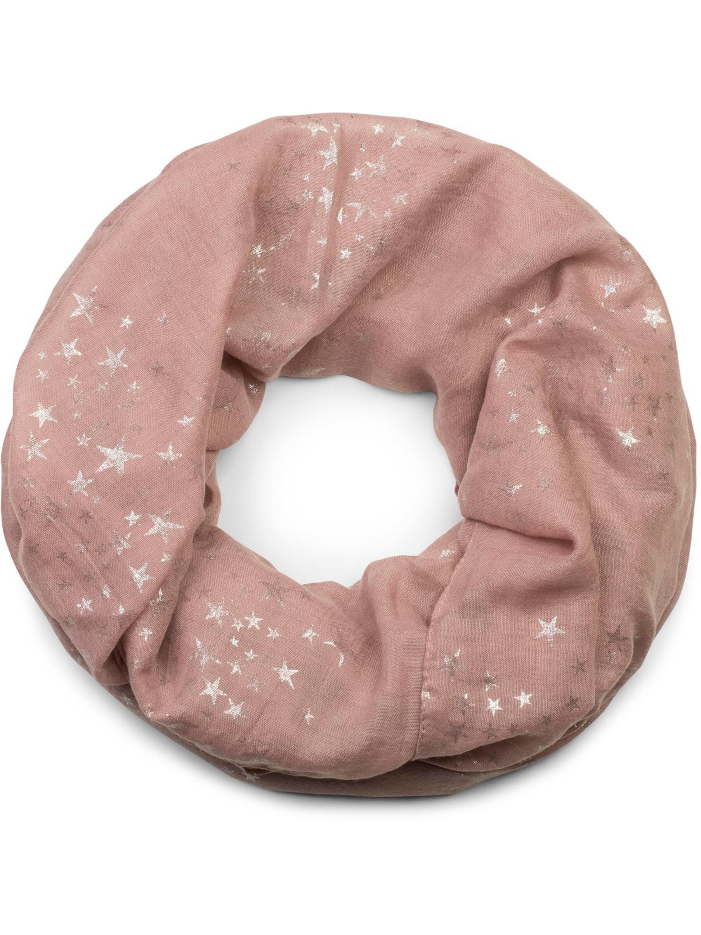 styleBREAKER Loop scarf 'Loop Schal mit Metallic Sterne Print' in Pink: front