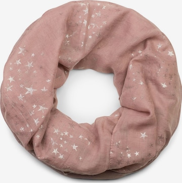 styleBREAKER Loop scarf 'Loop Schal mit Metallic Sterne Print' in Pink: front