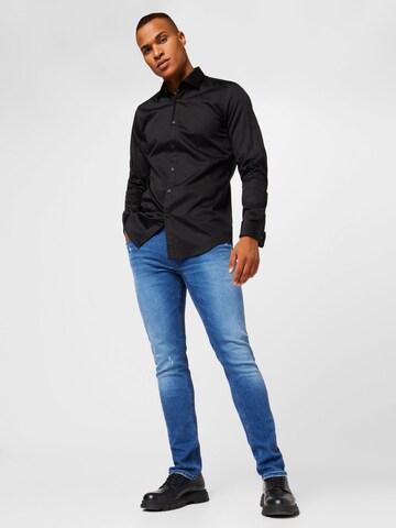 HUGO Slim fit Business Shirt 'King' in Black