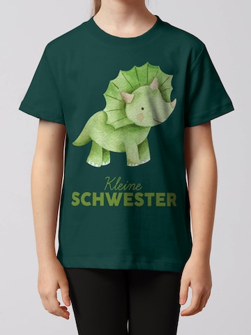 watabout.kids Shirt 'Dinosaurier 01 Kleine Schwester' in Green