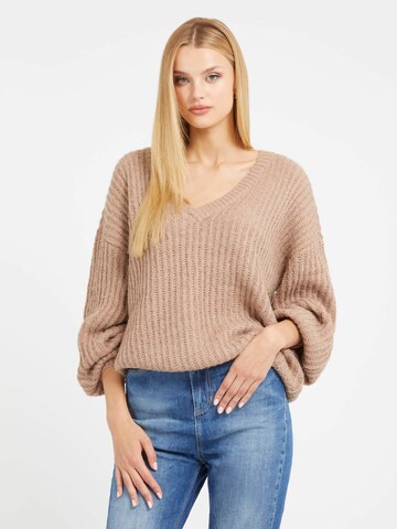 GUESS Sweater in Brown: front