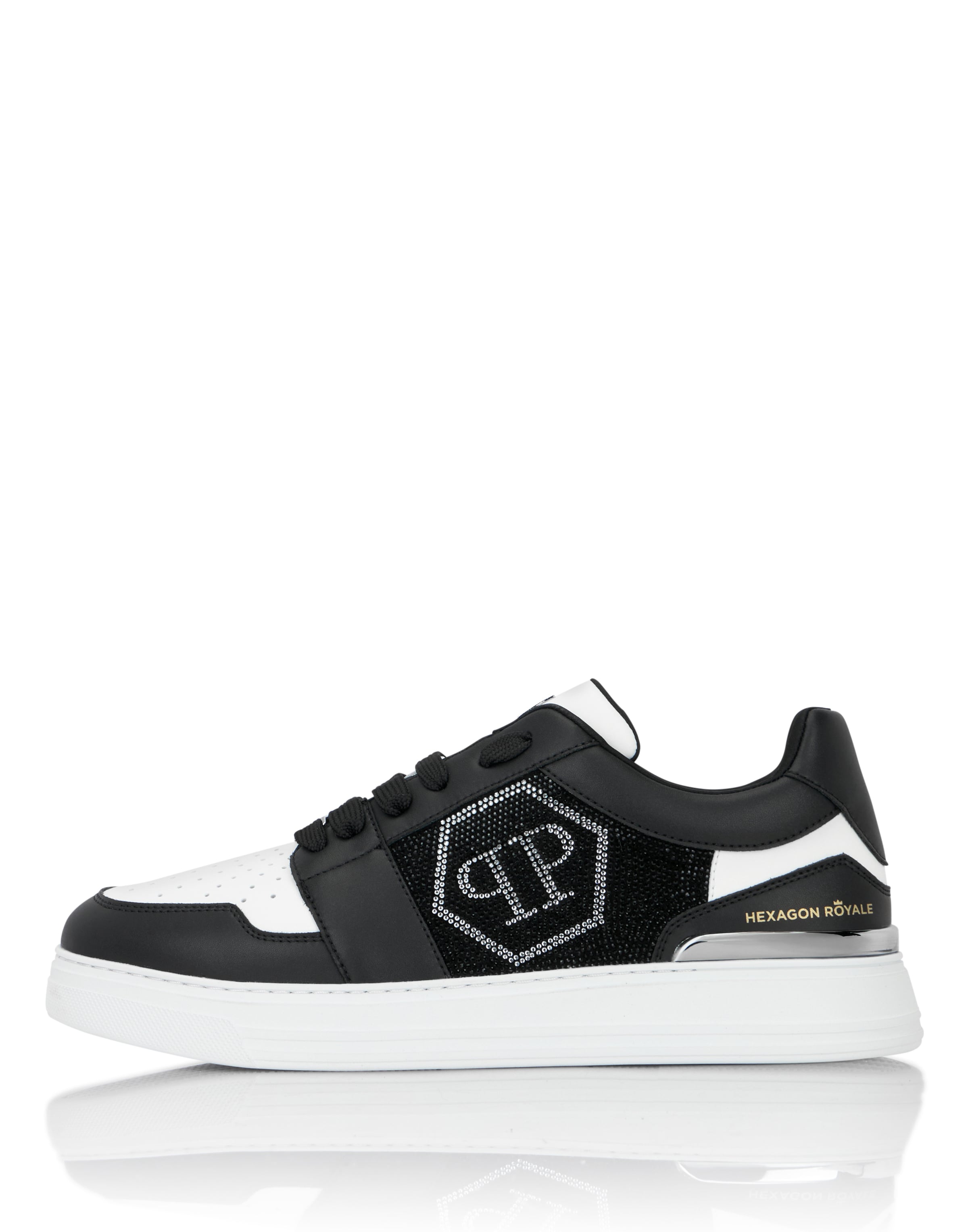 Philipp Plein Sneakers laag 'Hexagon' in Zwart: voorkant