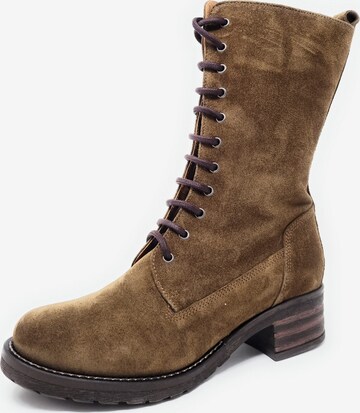 BRAKO Lace-Up Ankle Boots in Brown: front