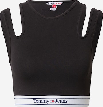 Tommy Jeans - Top en negro: frente