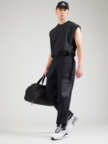 ADIDAS SPORTSWEARTapered Sportske hlače - crna boja