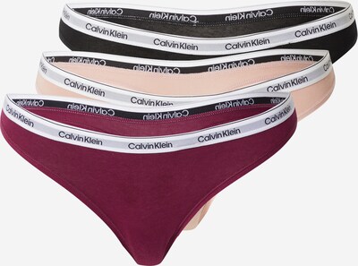 Calvin Klein String in de kleur Beige / Wijnrood / Zwart / Wit, Productweergave