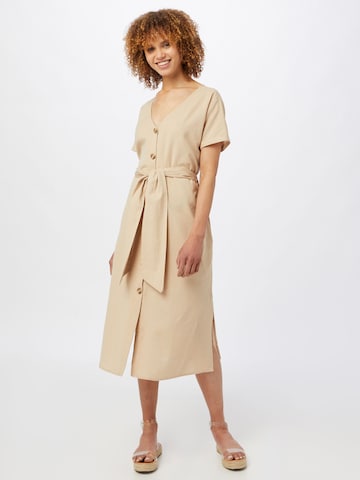 VILA - Vestido camisero 'MARINE' en beige: frente