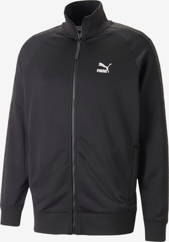 PUMA Zip-Up Hoodie 'T7 Trend' in Black: front