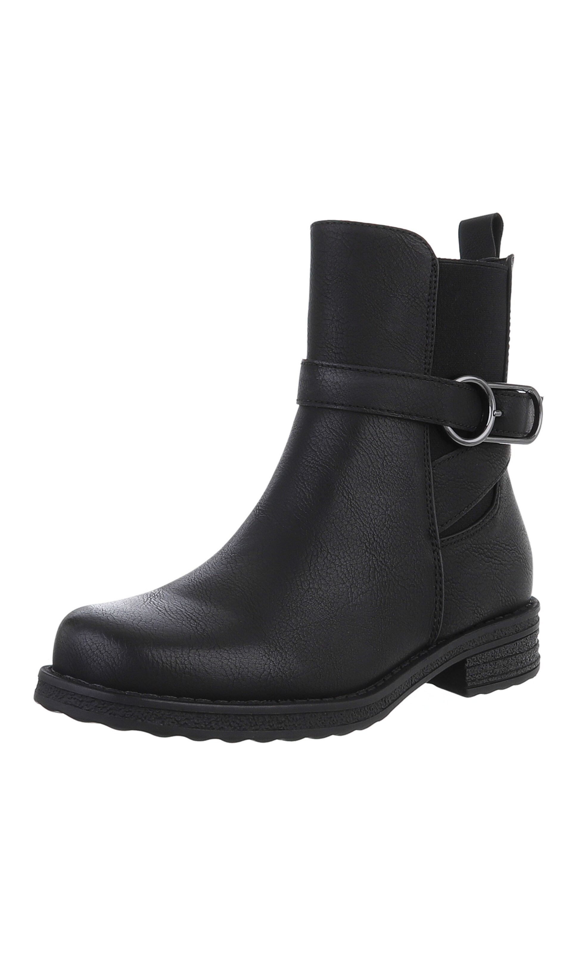 Ital-Design Stiefelette in Schwarz: Vorderseite