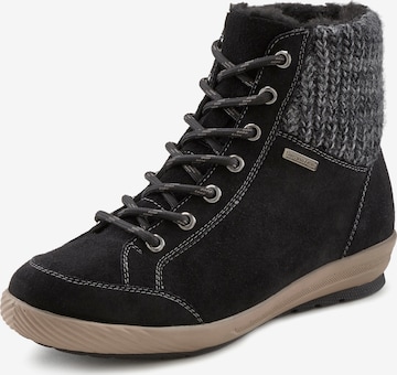 LASCANA Lace-Up Ankle Boots in Black: front