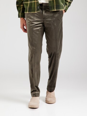 Jack & Jones Premium Slim fit Trousers with creases in Green: front