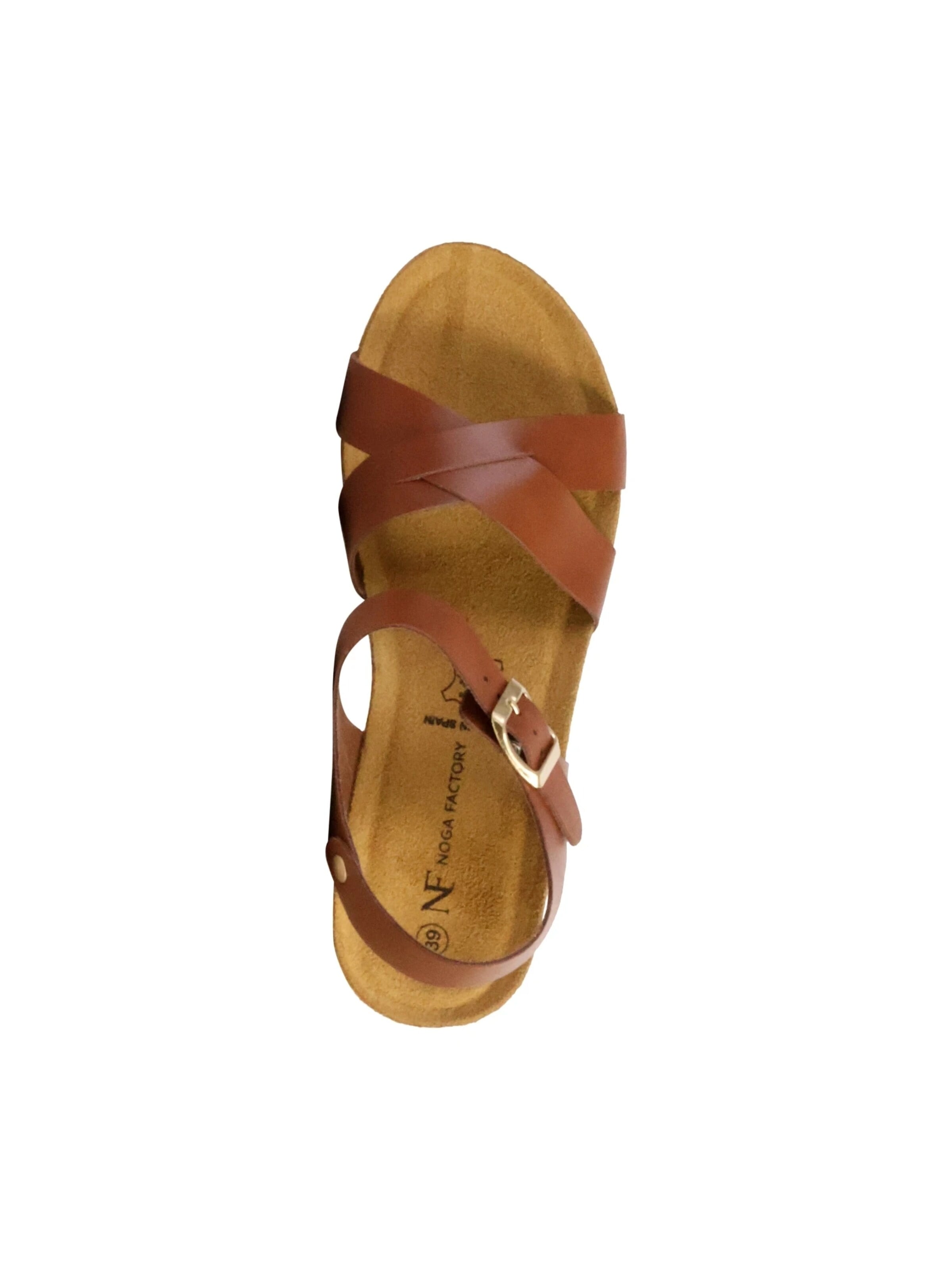 The Divine Factory Sandały 'Noga Ety Edge Ledersandalen mit Keilabsatz' w kolorze brązowy