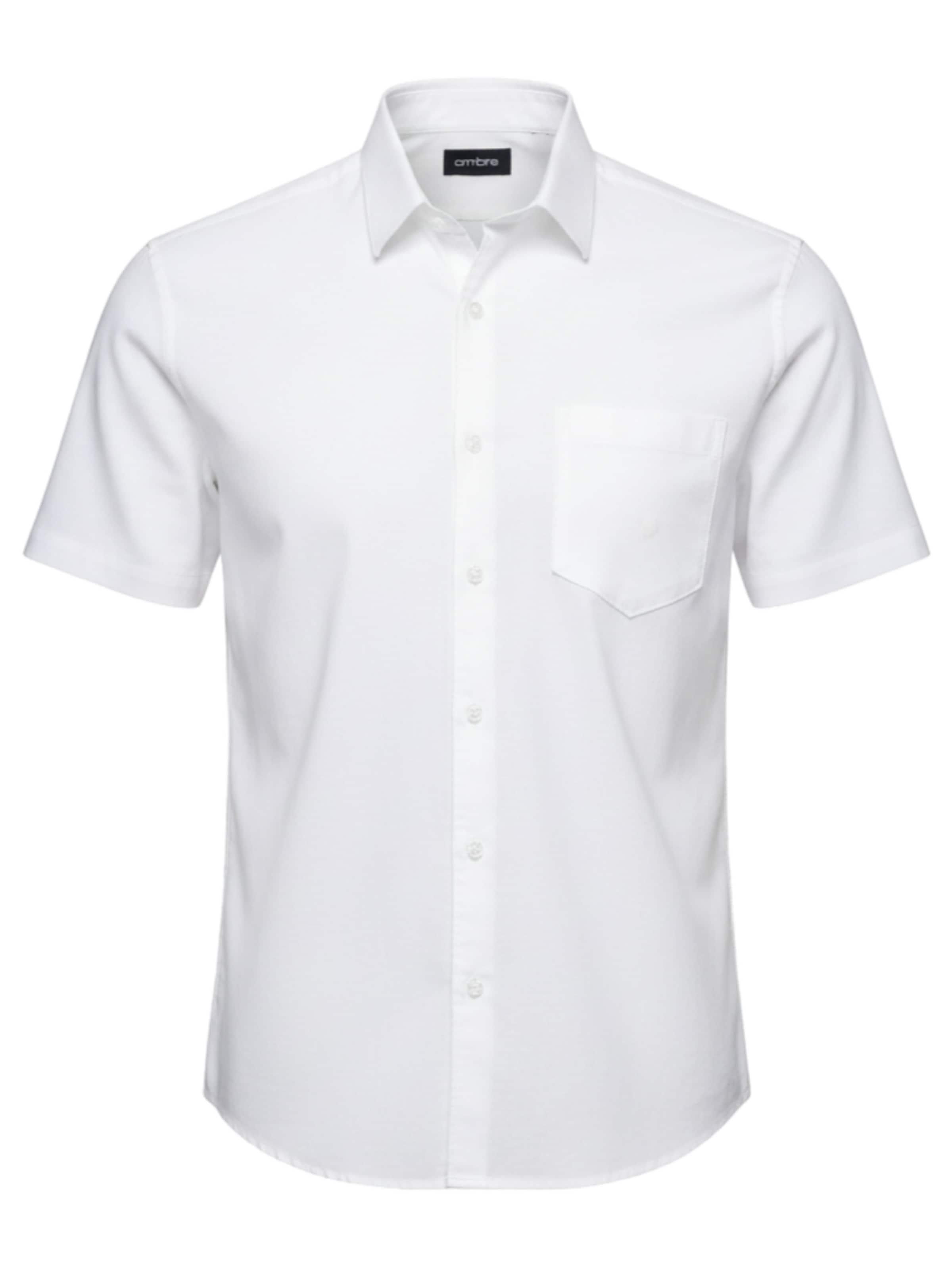 Fit confort Chemise 'OM-SHSS-0167' Ombre en blanc : devant