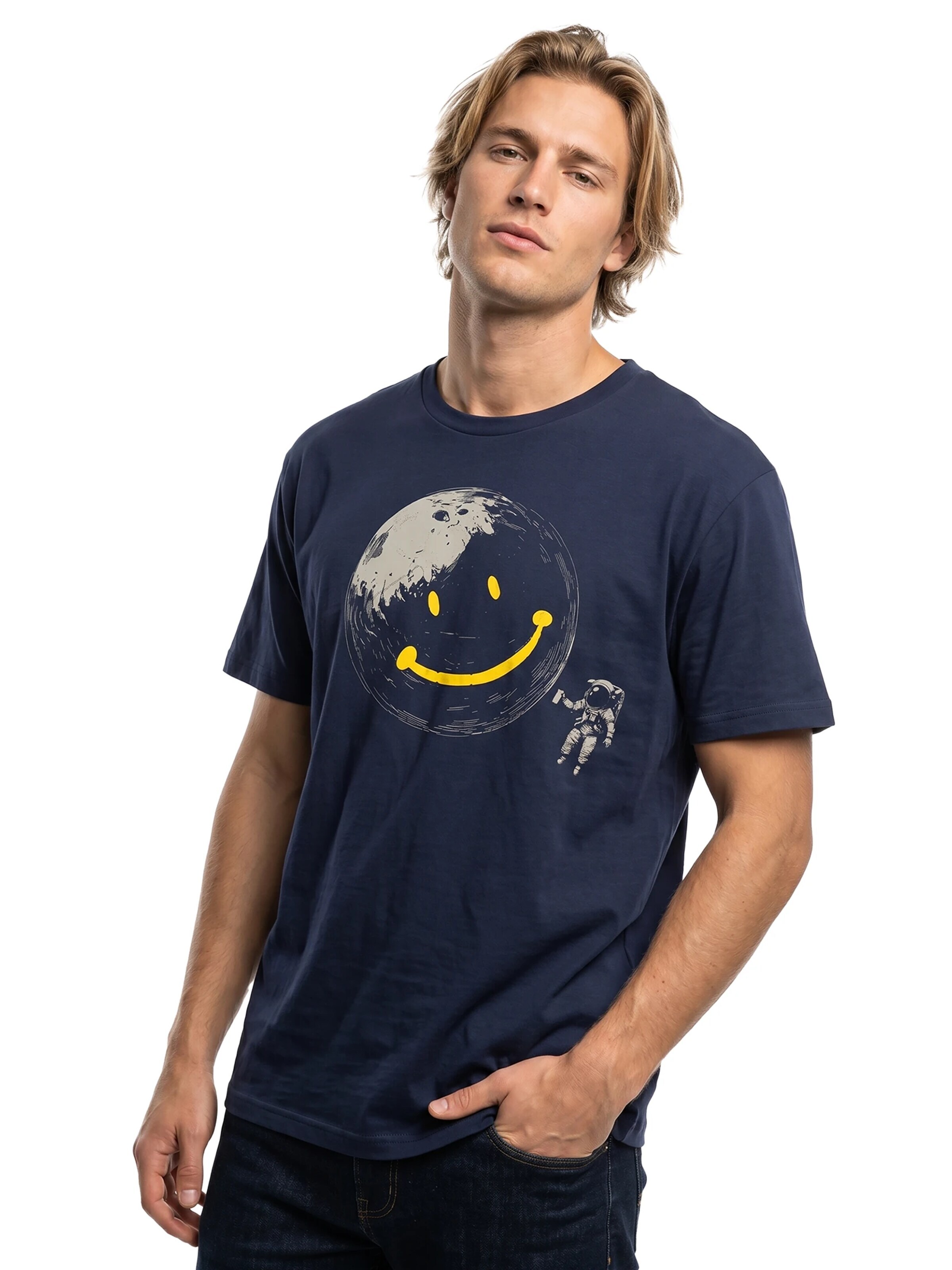 MAKAYA Shirt 'Astro-Smile' in Blue