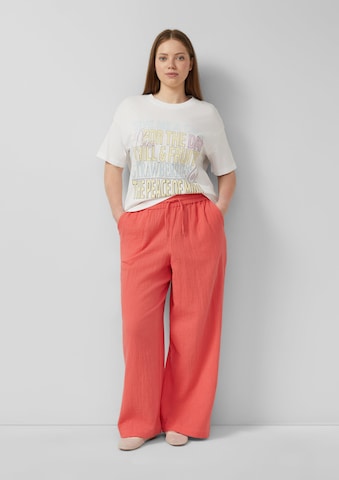 QS Wide leg Broek in Rood: voorkant